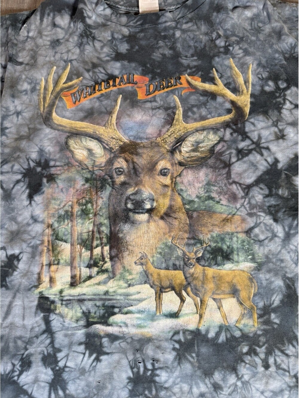 Vintage Liquid Blue 2000 Nature White Tail Deer T Shirt Mens Large AOP Tie Dye - Picture 3 of 9
